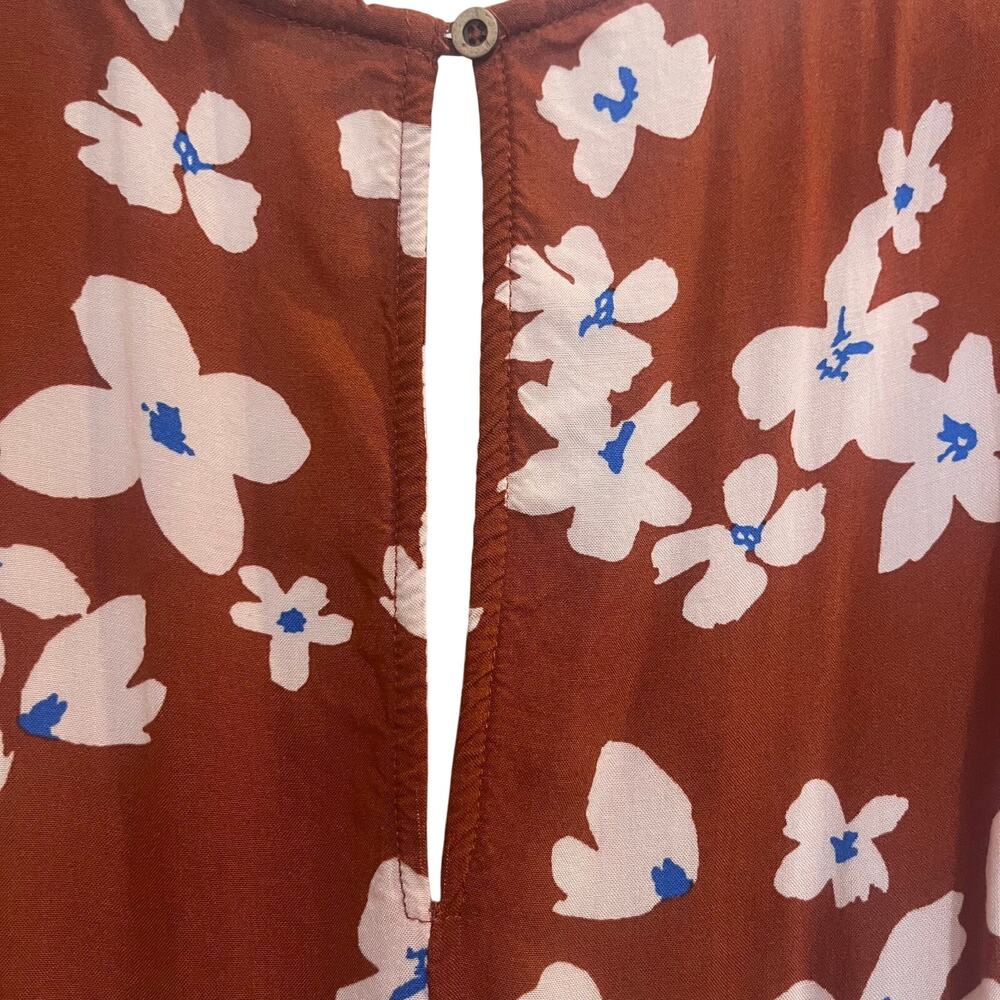 My Michelle V-Neck Casual Boho Above The Knee Floral Summer Dress Orange Medium - Picture 5 of 6